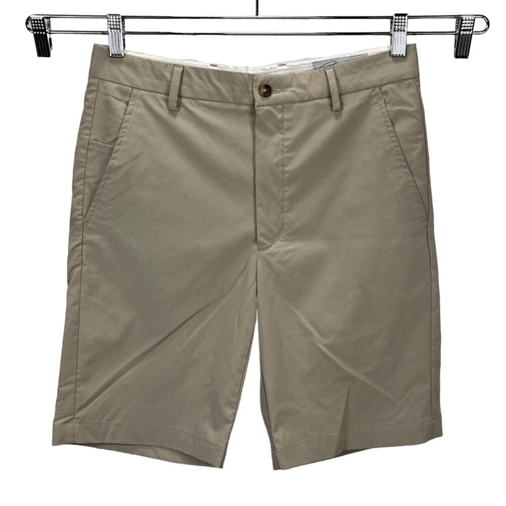 GREG NORMAN COLLECTION Khaki Flat Front Hybrid‎ Walking Board Shorts Sz 30